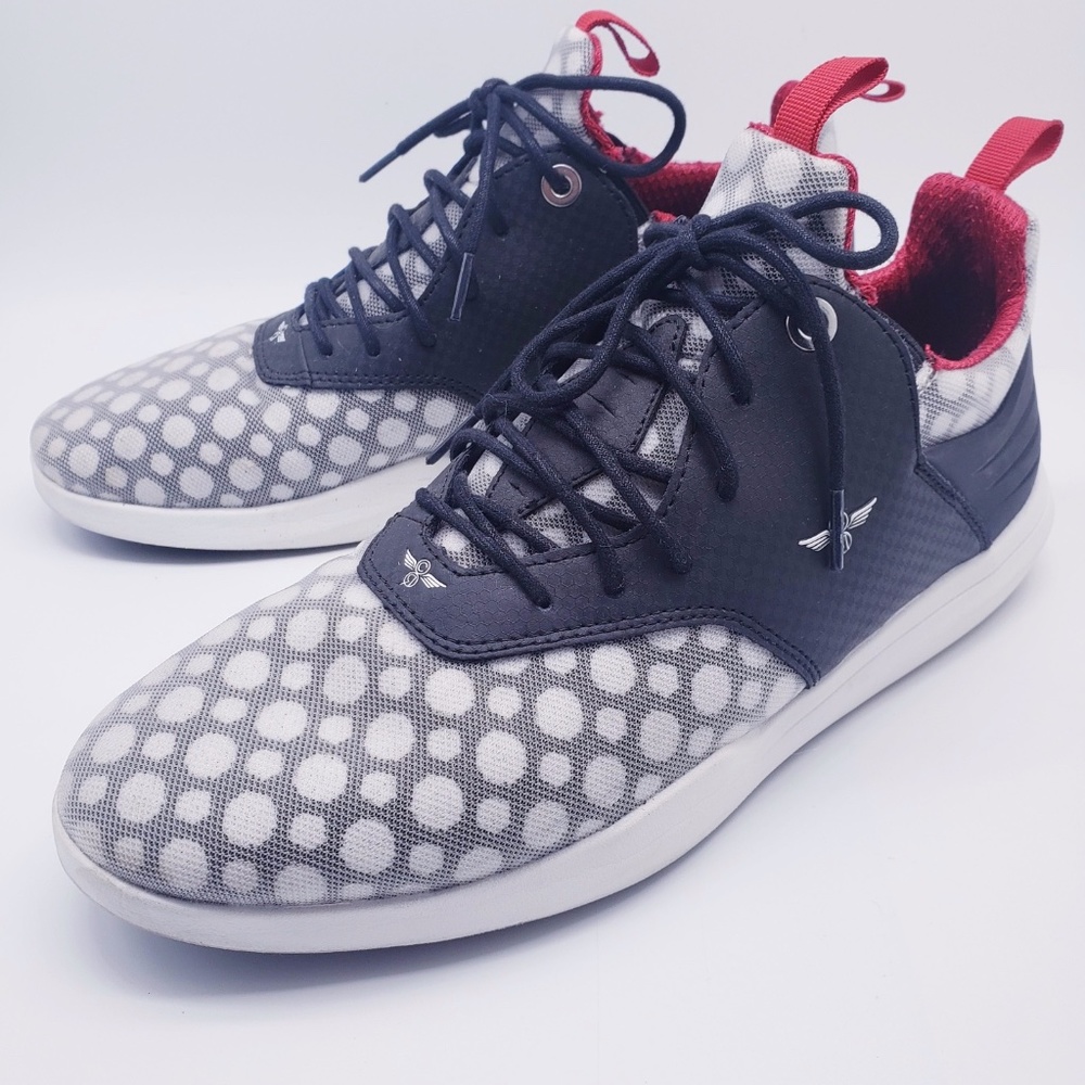 CREATIVE Men's 9.5 Sneakers Black/Red/White Polka